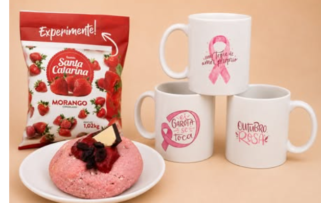 Cookie Rosa e elementos da campanha Outubro Rosa